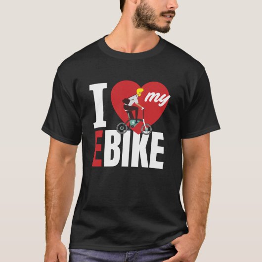 Ik hou van mijn E Bike Bicycle T-shirt (Voorkant)