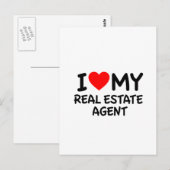 Ik hou van mijn echte agent briefkaart (Voorkant / Achterkant)