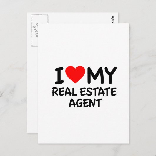 Ik hou van mijn echte agent briefkaart (Voorkant / Achterkant)