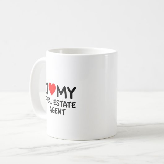 Ik hou van mijn echte agent koffiemok (Voorkant links)