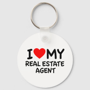 Ik hou van mijn echte agent sleutelhanger