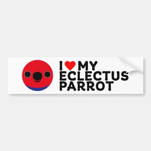 IK HOU VAN MIJN ECLECTUS PAPEGAAI - Vrouwelijk Bumpersticker (Voorkant)