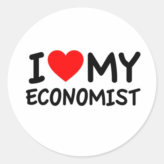 Ik hou van mijn econoom ronde sticker (Voorkant)