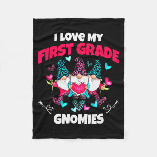 Ik hou van mijn eerste klas Gnomies grappige leraa Fleece Deken