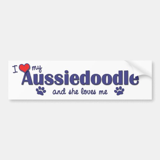 Ik hou van mijn eetduitje (Vrouw Dog) Bumpersticker (Voorkant)