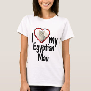 Ik hou van mijn Egyptische Mau - Cute Heart Kat Fo T-shirt