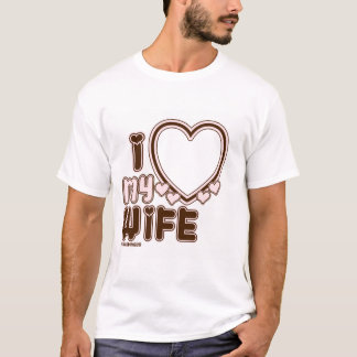 Ik hou van mijn eigen T-shirt met de WIFE in bruin