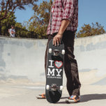 Ik hou van mijn eigen Vriendin foto Persoonlijk Skateboard<br><div class="desc">Creëer je eigen I Love My Vriendin more dan ever Photo Text skateboard met deze moderne en grappige sjabloon met een coole slab serif font en vriendin foto in een enorm rood hart. Voeg uw eigen foto, jouw naam of om het even welke gepersonaliseerde tekst toe. Het ontwerp van het...</div>
