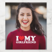 Ik hou van mijn eigen Vriendin foto Wijn Etiket (Enkel label)