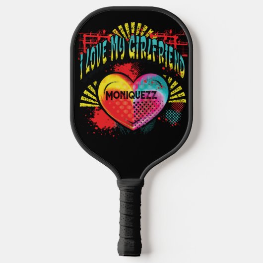Ik hou van mijn eigen Vriendin Graffiti Pickleball Paddle (Achterkant)