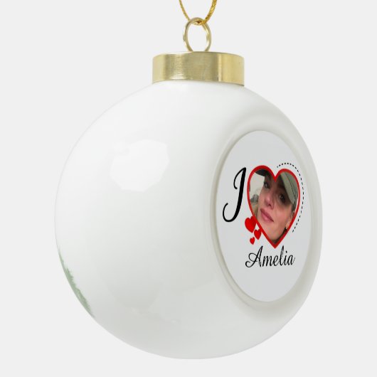 Ik hou van mijn eigen Vriendin Keramische Bal Ornament (Links)
