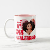 Ik hou van mijn eigen Vriendin Tweekleurige Koffiemok (Links)