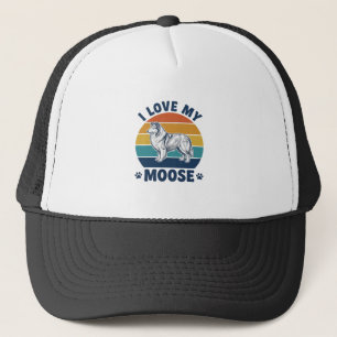 Ik hou van mijn eland honden Retro graveer ontwerp Trucker Pet