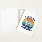Ik hou van mijn elandhond Retro graveerontwerp_1 Planner (Display)
