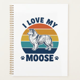Ik hou van mijn elandhond Retro graveerontwerp_1 Planner