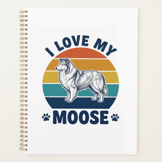 Ik hou van mijn elandhond Retro graveerontwerp_1 Planner (Voorkant)