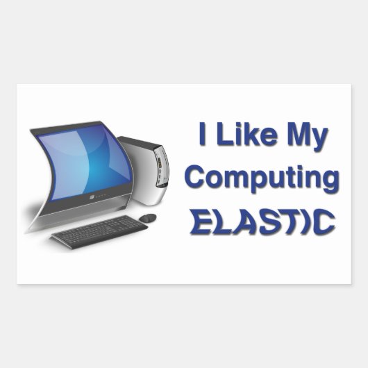 Ik Hou Van Mijn Elastische Computing Rechthoekige Sticker (Voorkant)