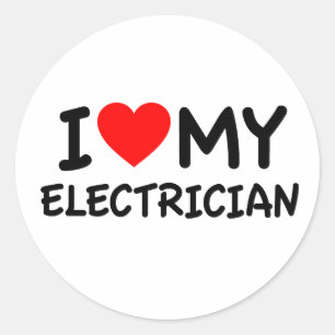 Ik hou van mijn elektricien ronde sticker