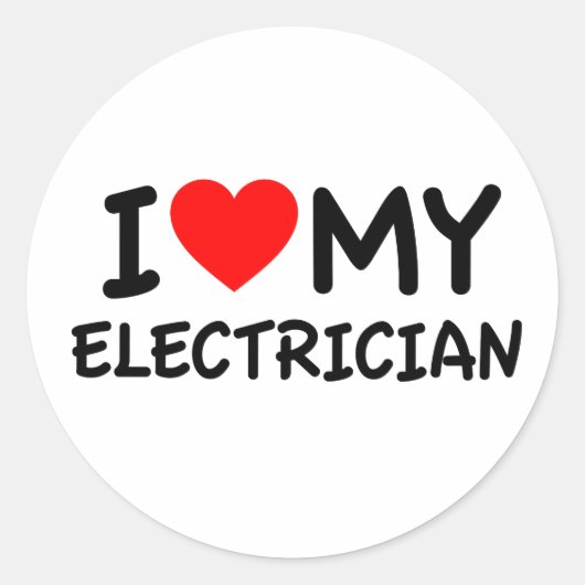 Ik hou van mijn elektricien ronde sticker (Voorkant)
