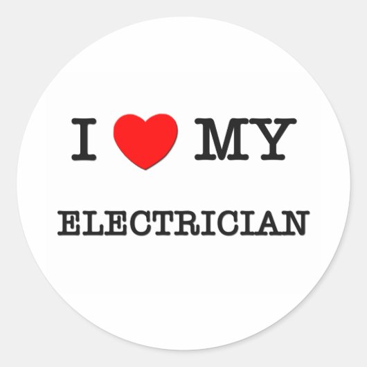 Ik hou van mijn elektricien ronde sticker (Voorkant)