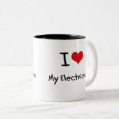 Ik hou van mijn elektricien tweekleurige koffiemok (Voorkant rechts)