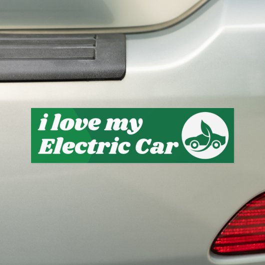 Ik hou van mijn elektrische auto bumpersticker (Op auto)