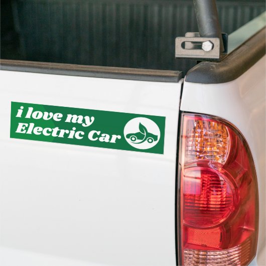 Ik hou van mijn elektrische auto bumpersticker (Op Truck)