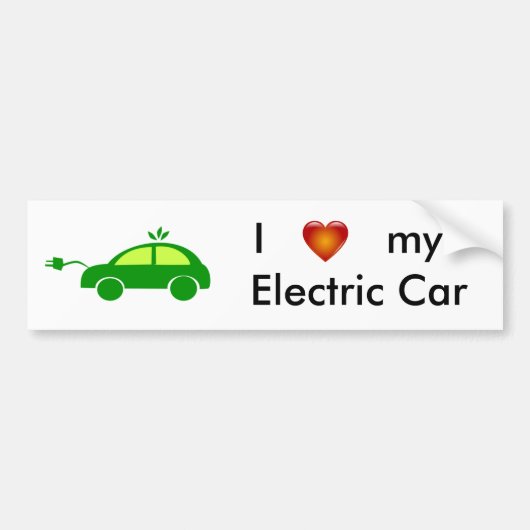 Ik hou van mijn elektrische auto bumpersticker (Voorkant)