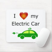 Ik hou van mijn elektrische auto muismat (Met muis)