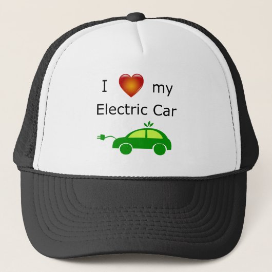 Ik hou van mijn elektrische auto trucker pet (Voorkant)