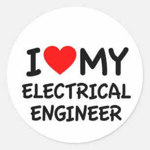 Ik hou van mijn elektroingenieur ronde sticker