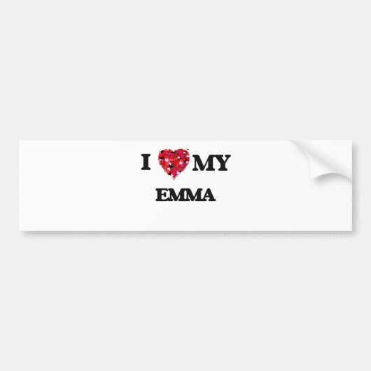 Ik hou van mijn Emma Bumpersticker (Voorkant)