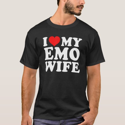Ik hou van mijn emo vrouw t-shirt (Voorkant)