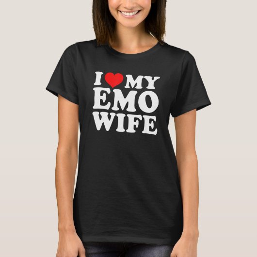 Ik hou van mijn emo vrouw t-shirt (Voorkant)