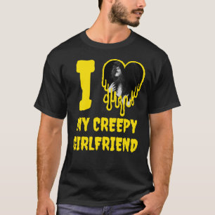 Ik hou van mijn enge vriendin druipend hart foto t-shirt