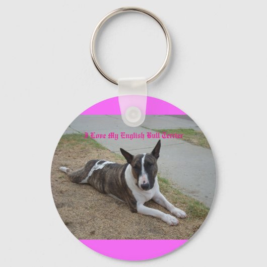 Ik hou van mijn Engelse bull Terrier Sleutelhanger (Voorkant)