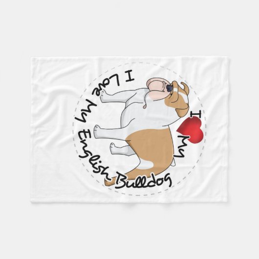 Ik hou van mijn Engelse Bulldog Dog Fleece Deken (Voorkant (Horizontaal))