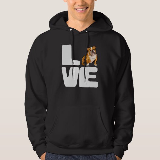 Ik hou van mijn Engelse Bulldog Hoodie (Voorkant)
