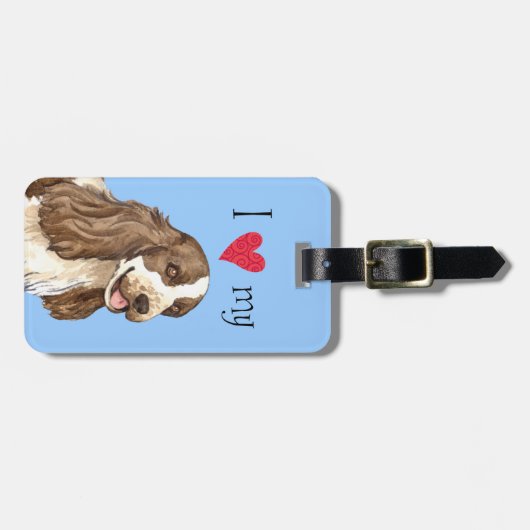 Ik hou van mijn Engelse Cocker Spaniel Bagagelabel (Voorkant horizontaal)