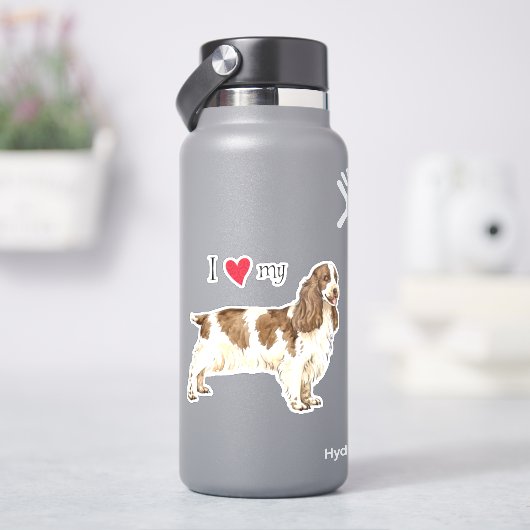 Ik hou van mijn Engelse Cocker Spaniel Vinyl Stick Sticker (HydroFlask)