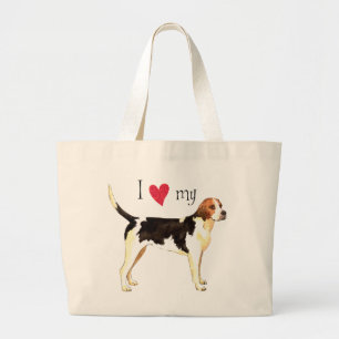 Ik hou van mijn Engelse hond Grote Tote Bag