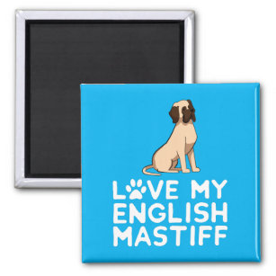 Ik hou van mijn Engelse Mastiff - Dog Illustratie Magneet