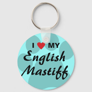 Ik hou van mijn Engelse mastiff Pawprint Sleutelhanger