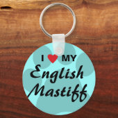 Ik hou van mijn Engelse mastiff Pawprint Sleutelhanger (Voorkant)