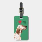 Ik hou van mijn Engelse Setter Bagagelabel (Voorkant verticaal)