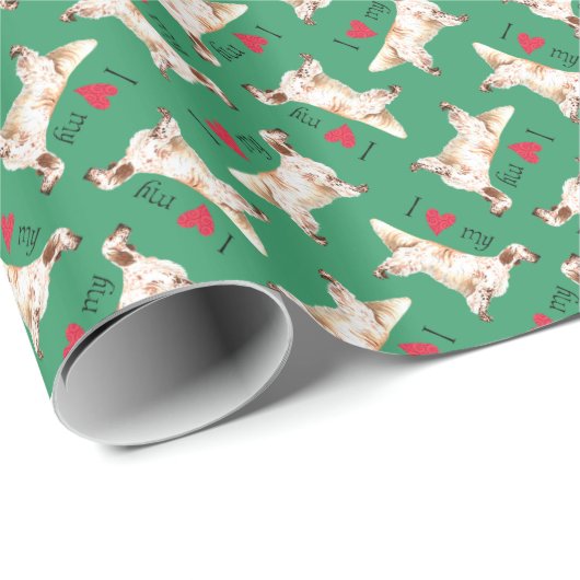 Ik hou van mijn Engelse Setter Cadeaupapier (Rol Hoek)