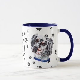 Ik hou van mijn Engelse Setter Dog Pawprint Mok