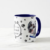 Ik hou van mijn Engelse Setter Dog Pawprint Mok (Voorkant rechts)