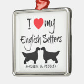 Ik hou van mijn Engelse Setter Dogs Metalen Ornament (Links)
