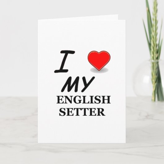 Ik hou van mijn Engelse setter Kaart (Voorkant)